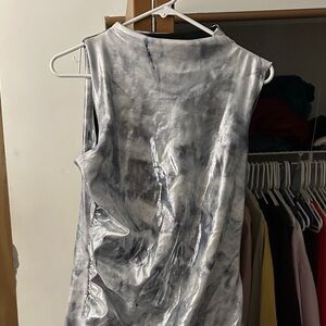 AKIRA Metallic Silver Tank Top